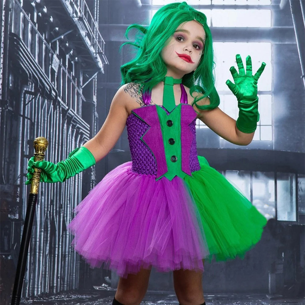 Amazon.com: Joker Tutu Dress Joe Kerr Kids Costume Halloween Cosplay  Spaghetti Straps Tulle Tutu Dress : Toys & Games